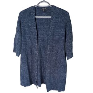 Eileen Fisher Tencel Kimono Knit Cardigan Indigo Size Sm‎ Short Sleeves Relaxed